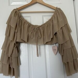 Alpine Butterfly Swim Tatum Top in Taupe